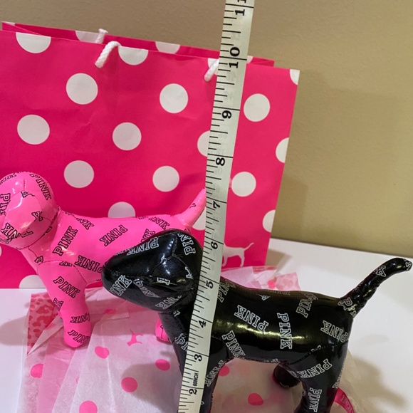 2 Pink and Black pleather dogs stuffed - Picture 3 of 8